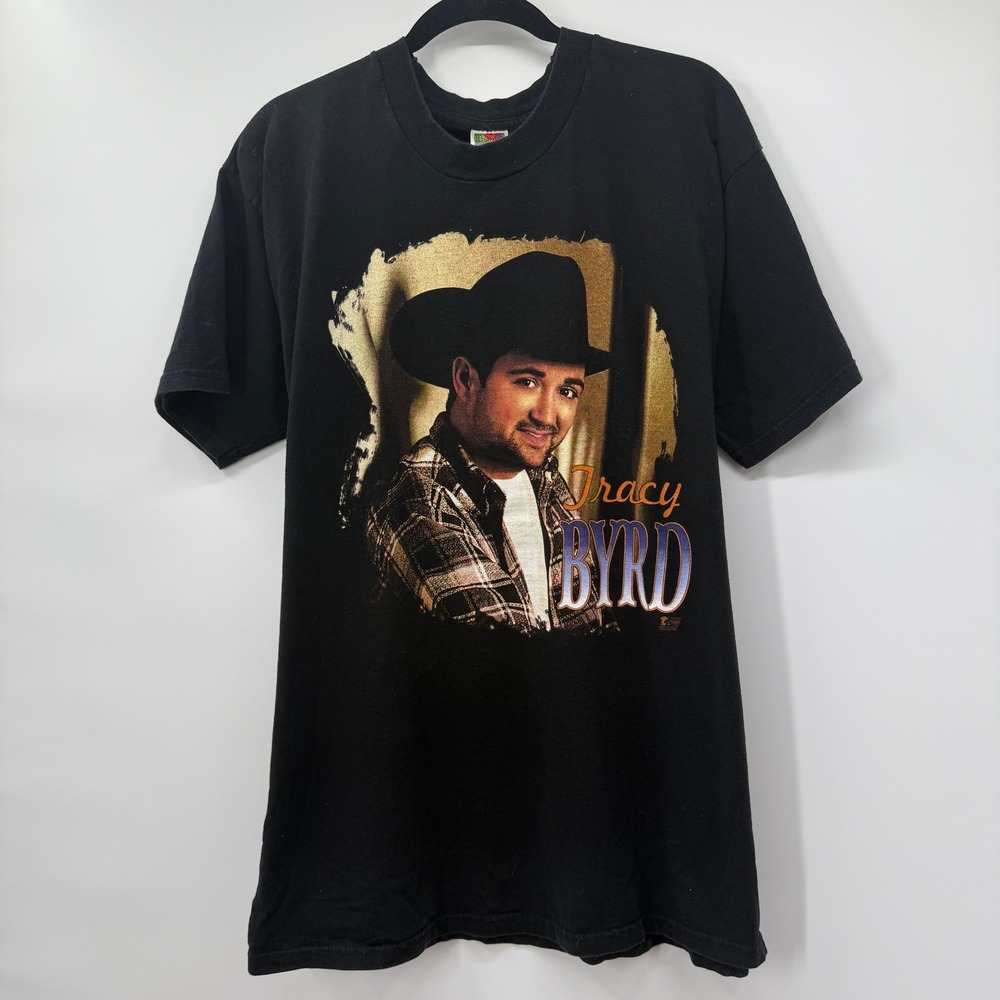 Tracy Byrd Mens Size XL Shirt Country Music Tour Short Sleeve Black Vintage 90s
